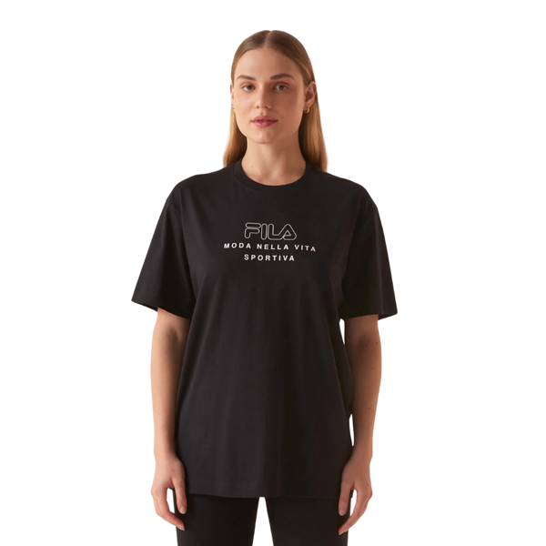 Imagen de FILA Over vita outline Remera manga corta casual para mujer - Negro