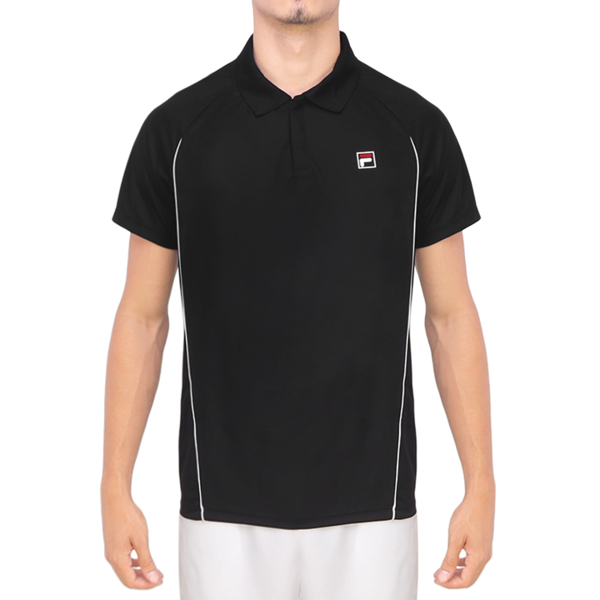 Imagen de FILA Match Polo de tenis para hombre - Negro/Blanco