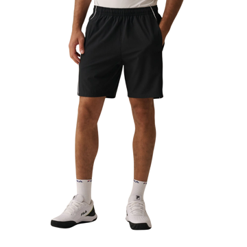 Imagen de FILA Match 8" Bermuda de tenis para hombre - Negro/Blanco